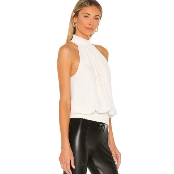 New Revolve x Krisa Smocked Neck Tank In Ivory - Picture 3 of 9